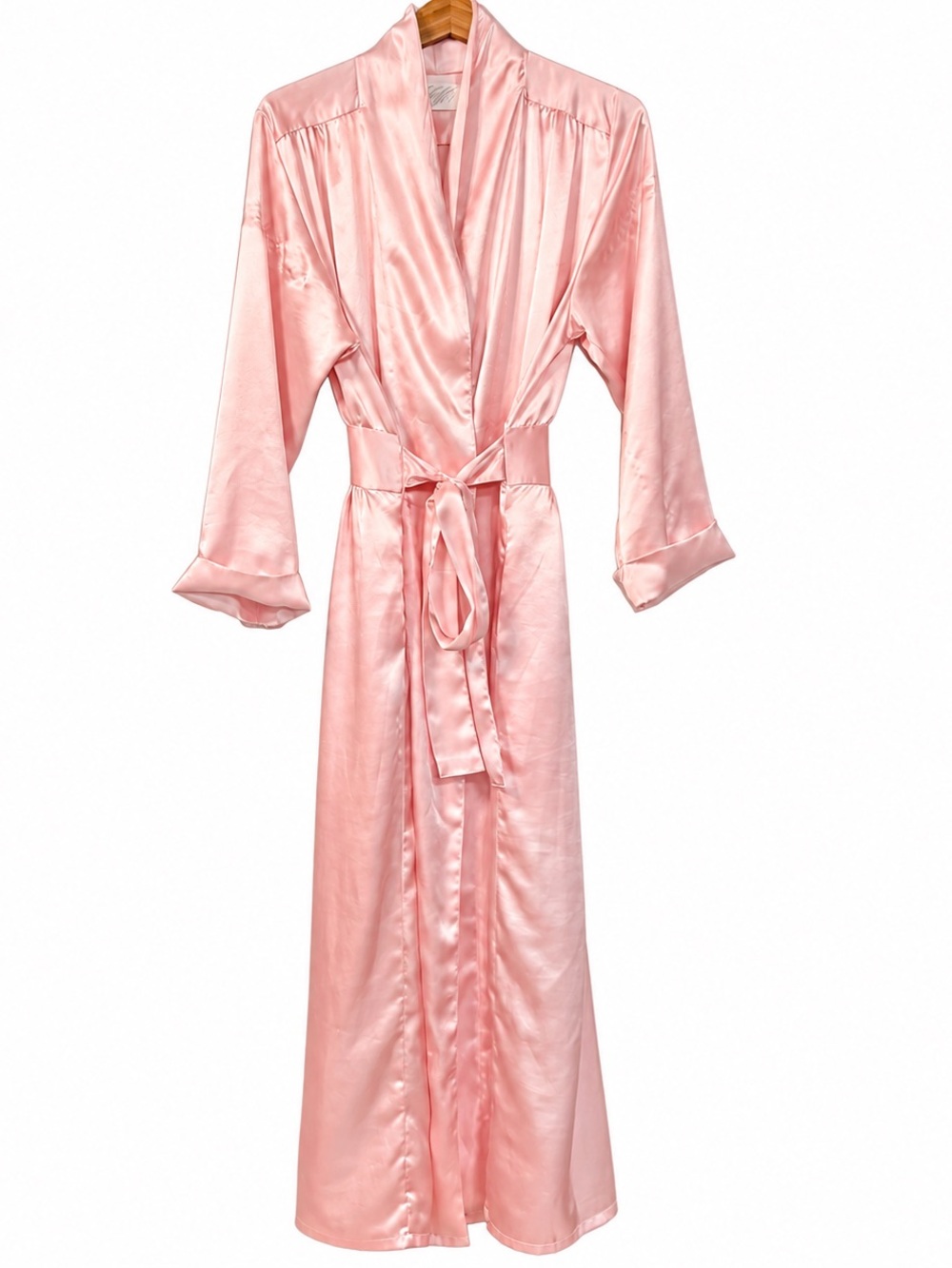 Vintage Lord & Taylor Blush Pink Satin Long Robe Size L